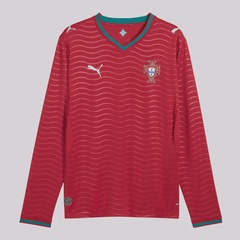 Camisa Portugal I 26/27 Manga Longa Puma Masculina - Foto 1