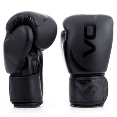 Kit Luva 14oz Boxe Muay Thai Preto + Protetor Bucal MMA Luta Vollo - Foto 2