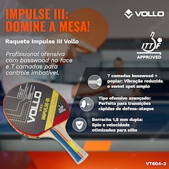 Raquete de Tênis de Mesa Ping Pong Impulse III Vollo - Adulto - Foto 3