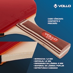 Kit Profissional Tênis de Mesa Ping Pong 2 Raquetes Impulse ITTF e 3 Bolas Vollo - Foto 6