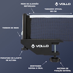 Kit de Rede e Suporte Profissional de Tênis de Mesa Ping Pong Vollo - Foto 8