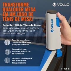 Rede de Tênis Mesa Ping Pong Retrátil Vollo - Foto 4