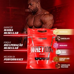 Kit Whey 100% 900g Pouch Morango + Creatina 100% Pura 300g + Huger 320g - Integralmedica - Foto 2
