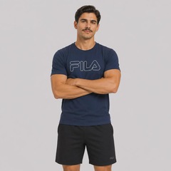 Camiseta Fila Regular Letter Outline Masculina - Foto 3