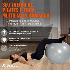 Kit 3 Bolas Pilates Vollo Bola Feijão + GymBall 55cm + Overball - Foto 5