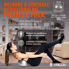 Kit 3 Bolas Pilates Vollo Bola Feijão + GymBall 55cm + Overball - Foto 7