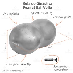 Bola Feijão para Ginástica Peanut Ball Vollo - 45cm - Foto 6