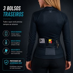 Camiseta Manga Longa Ciclismo Free Force - Feminina - Foto 2