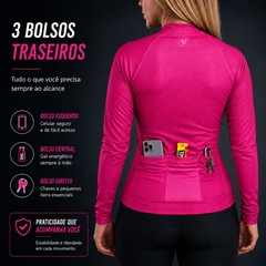 Camiseta Manga Longa Ciclismo Free Force - Feminina - Foto 2