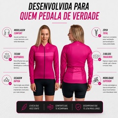 Camiseta Manga Longa Ciclismo Free Force - Feminina - Foto 5