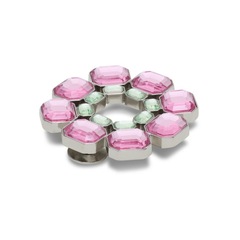 Jibbitz™ Círculo Com Gemas Rosas e Verdes Único - Unissex - Foto 2