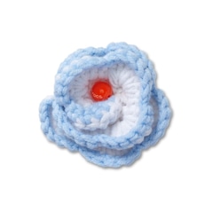 Jibbitz™ Flor de Crochê Azul e Branca Único - Unissex - Foto 2