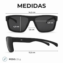 Óculos de Sol HB Happy Matte Black Polarizado + Hastes Wood - Foto 6