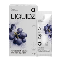 Eletrólitos LIQUIDZ® Zero Açúcares - Sabor Uva - Kit 1 Caixa - 6 Sachês - Foto 1