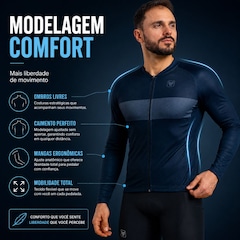 Camiseta Ciclismo Manga Longa Free Force Basic Masculina - Foto 5