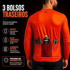 Camiseta Ciclismo Manga Longa Free Force Basic Masculina - Foto 4