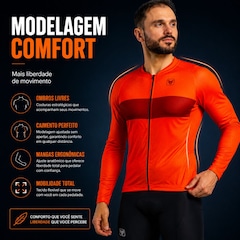 Camiseta Ciclismo Manga Longa Free Force Basic Masculina - Foto 5