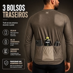 Camiseta Ciclismo Manga Longa Free Force Basic Masculina - Foto 4