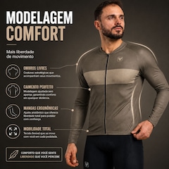 Camiseta Ciclismo Manga Longa Free Force Basic Masculina - Foto 5