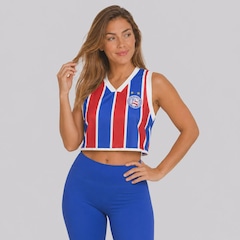 Blusa Cropped Regata do Bahia Tricolor Feminina - Foto 2