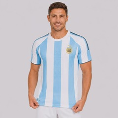 Camisa Argentina Retrô 2008 Listrada Masculina - Foto 3