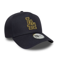 Boné Unissex New Era 9Forty AFrame Los Angeles Dodgers Metallic - Aba Curva - Foto 1