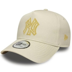 Boné Unissex New Era 9Forty A-Frame New York Yankees Metallic - Aba Curva - Foto 3