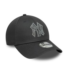 Boné Unissex New Era 9Forty New York Yankees Metallic Outline - Aba Curva - Foto 1