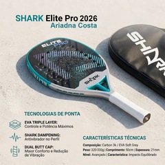 Raquete de Beach Tennis Elite Pro 2026 Shark - Adulto - Foto 5