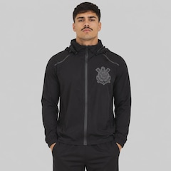 Jaqueta do Corinthians Escudo com Capuz All Black Masculina - Foto 1
