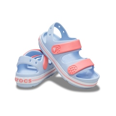 Sandália Crocs Crocband Cruiser Sandal K Blue Infantil - Foto 4