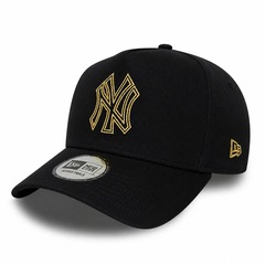 Boné Unissex New Era 9Forty A-Frame New York Yankees Metallic - Aba Curva - Foto 1