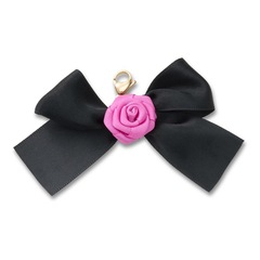 Jibbitz™ Pingente de Roseta Com Laço Preto Única - Unissex - Foto 1