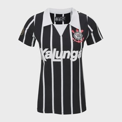 Camisa Polo Corinthians Coimbra Retrô Kalunga Feminina - Foto 1