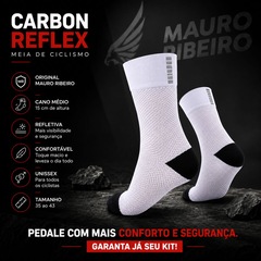 Kit 2 Meias Cano Médio Mauro Ribeiro Carbon Reflex Refletiva - Foto 6