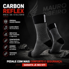 Kit 2 Meias Cano Médio Mauro Ribeiro Carbon Reflex Refletiva - Foto 6