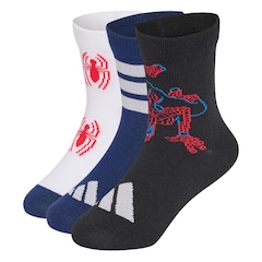 Kit Meias Cano Médio Marvel Spider-Man com 3 Pares Infantil - Foto 1