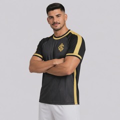 Camisa Internacional Goldy Preta 10 A. Patrick FutFanatics Masculina - Foto 4