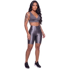 Conjunto Feminina Fitness Top Bojo e Bermuda New Zig Vekyo Roupa De Academia Treino Musculação - Foto 1