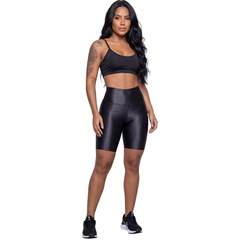 Conjunto Feminina Fitness Top Alça Fina e Bermuda New Zig Vekyo Roupa De Academia Musculação - Foto 1