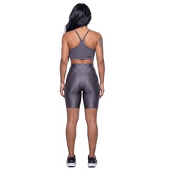 Conjunto Feminina Fitness Top Alça Fina e Bermuda New Zig Vekyo Roupa De Academia Musculação - Foto 2