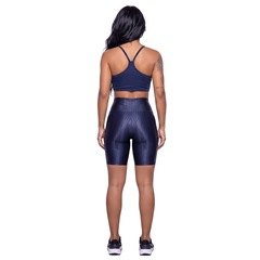 Conjunto Feminina Fitness Top Alça Fina e Bermuda New Zig Vekyo Roupa De Academia Musculação - Foto 2