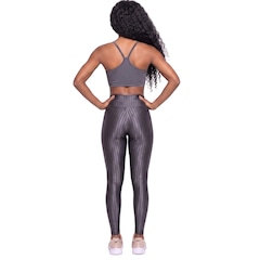 Conjunto Feminina Fitness Top Alça Fina e Calça New Zig Vekyo Roupa De Academia Musculação - Foto 2