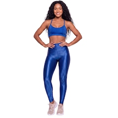 Conjunto Feminina Fitness Top Alça Fina e Calça New Zig Vekyo Roupa De Academia Musculação - Foto 1
