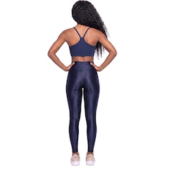 Conjunto Feminina Fitness Top Alça Fina e Calça New Zig Vekyo Roupa De Academia Musculação - Foto 2