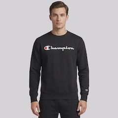 Blusão de Moletom Champion Crewnek Athletic Script  INK Masculino - Foto 1