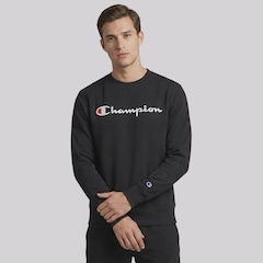 Blusão de Moletom Champion Crewnek Athletic Script  INK Masculino - Foto 3