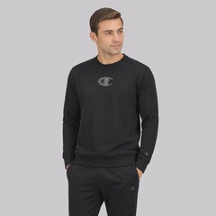 Blusão de Moletom Champion Crewnek Motion Logo Masculino - Foto 1