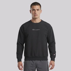Blusão de Moletom Champion Tech Crewneck Mini Script Logo Masculino - Foto 1