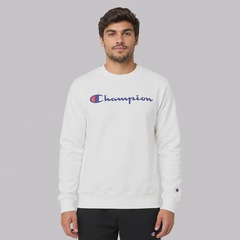 Blusão de Moletom Champion Crewnek Athletic Script INK Masculino - Foto 1